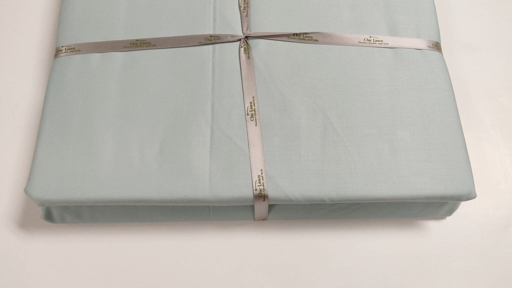 Flat sheet Plain Duck Egg Blue, 500TC